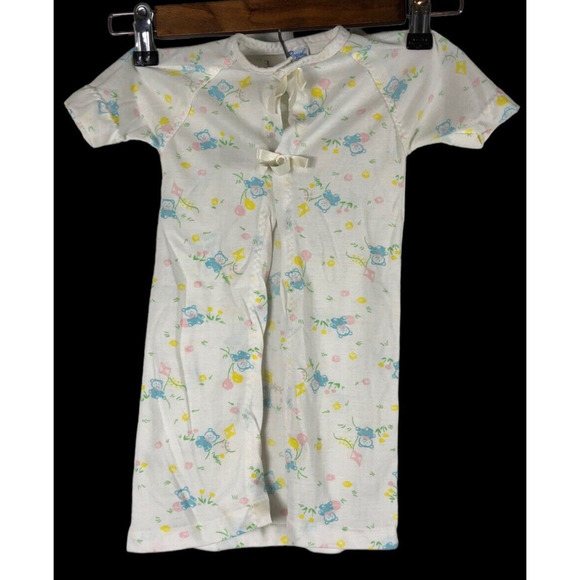 Vintage Royal Heir Baby Robe Boys Girls White Bears 1960s 1970s 0-3M 0-3 Months - Picture 1 of 8